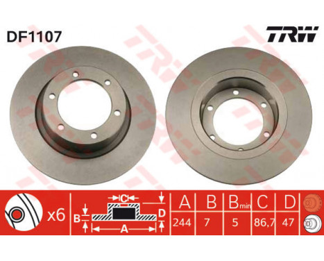 Brake Disc DF1107 TRW