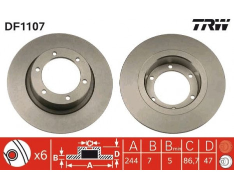 Brake Disc DF1107 TRW, Image 2