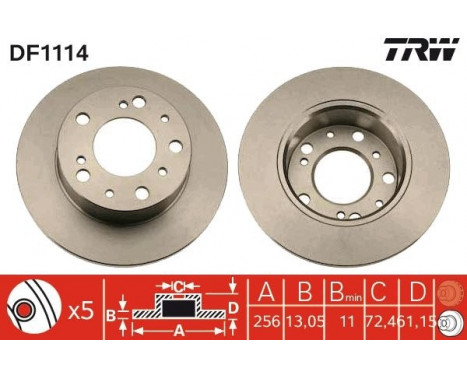 Brake Disc DF1114 TRW, Image 2
