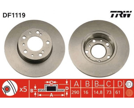Brake Disc DF1119 TRW