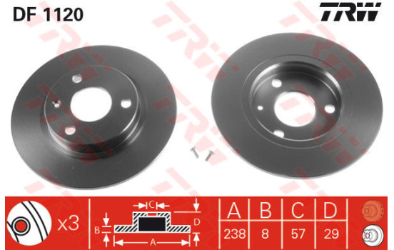 Brake Disc DF1120 TRW