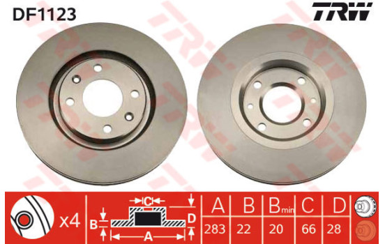 Brake Disc DF1123 TRW