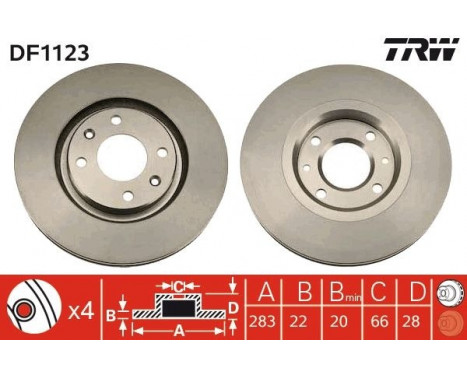 Brake Disc DF1123 TRW, Image 2