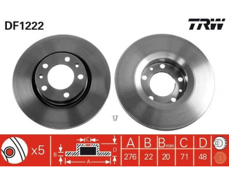 Brake Disc DF1222 TRW