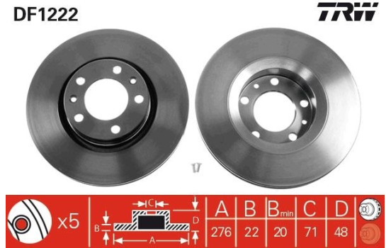 Brake Disc DF1222 TRW