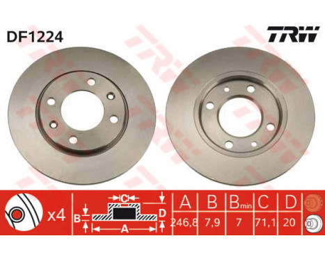 Brake Disc DF1224 TRW