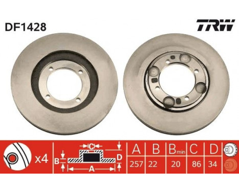 Brake Disc DF1428 TRW