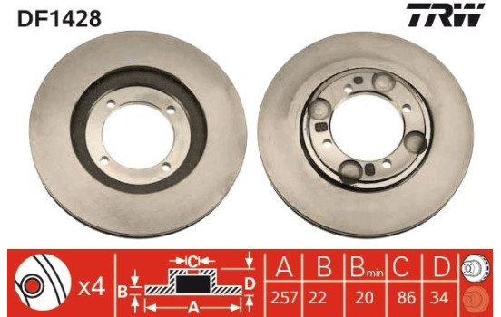 Brake Disc DF1428 TRW