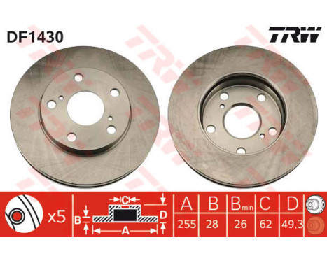 Brake Disc DF1430 TRW