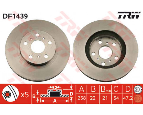 Brake Disc DF1439 TRW