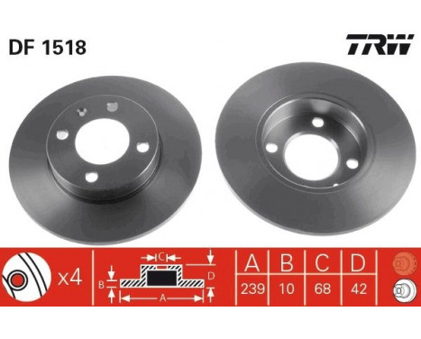 Brake Disc DF1518 TRW, Image 2