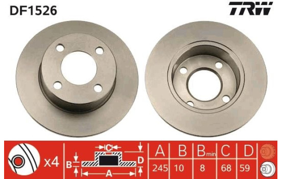 Brake Disc DF1526 TRW, Image 2