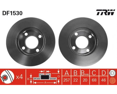 Brake Disc DF1530 TRW, Image 2