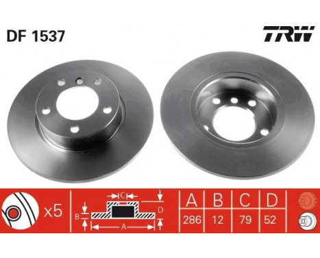 Brake Disc DF1537 TRW, Image 3