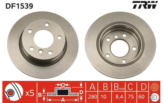 Brake Disc DF1539 TRW, Image 3