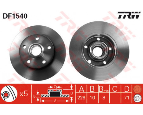 Brake Disc DF1540 TRW