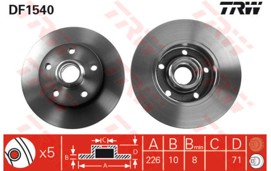 Brake Disc DF1540 TRW