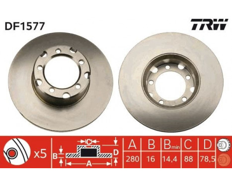 Brake Disc DF1577 TRW