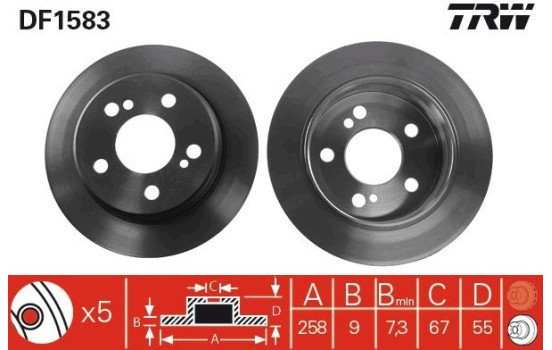 Brake Disc DF1583 TRW, Image 2