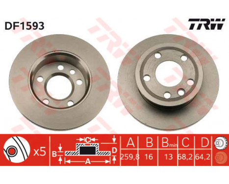 Brake Disc DF1593 TRW