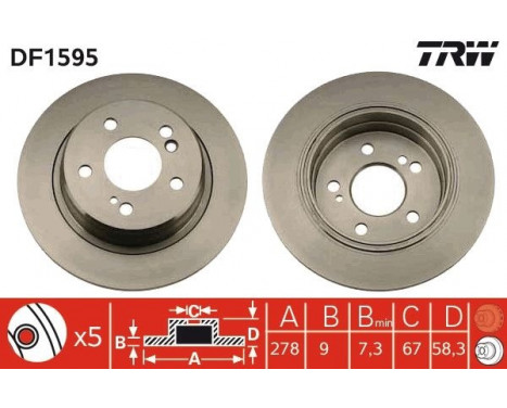 Brake Disc DF1595 TRW