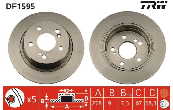 Brake Disc DF1595 TRW
