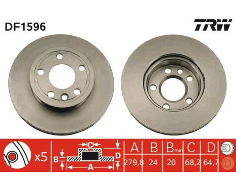 Brake Disc DF1596 TRW