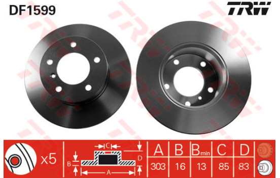 Brake Disc DF1599 TRW