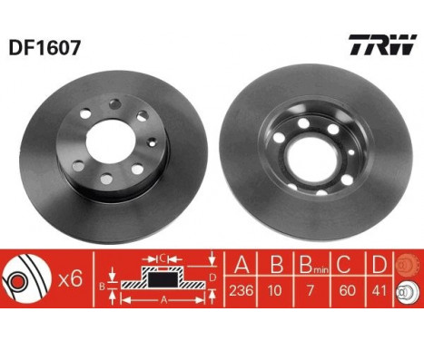 Brake Disc DF1607 TRW, Image 2