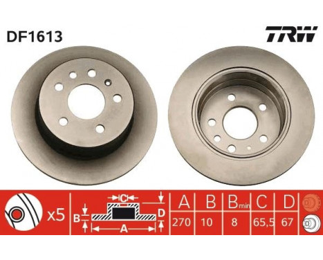 Brake Disc DF1613 TRW