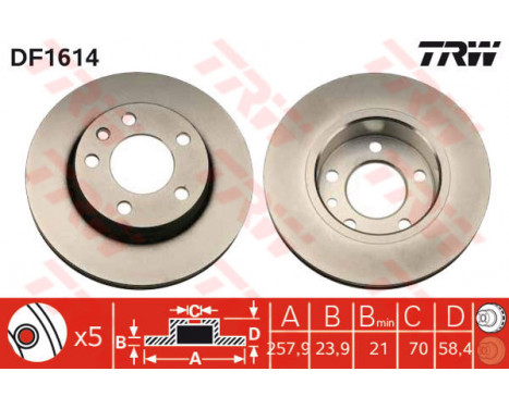 Brake Disc DF1614 TRW