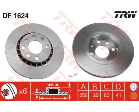 Brake Disc DF1624 TRW