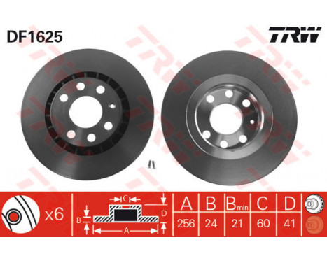 Brake Disc DF1625 TRW