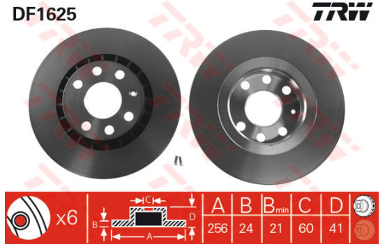 Brake Disc DF1625 TRW