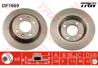 Brake Disc DF1669 TRW