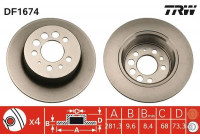 Brake Disc DF1674 TRW
