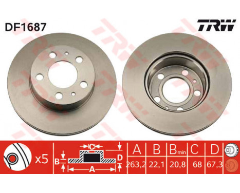 Brake Disc DF1687 TRW