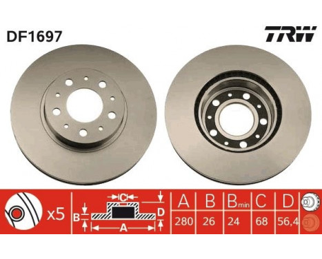 Brake Disc DF1697 TRW