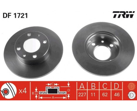 Brake Disc DF1721 TRW, Image 2