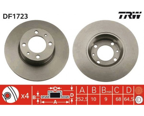 Brake Disc DF1723 TRW, Image 2
