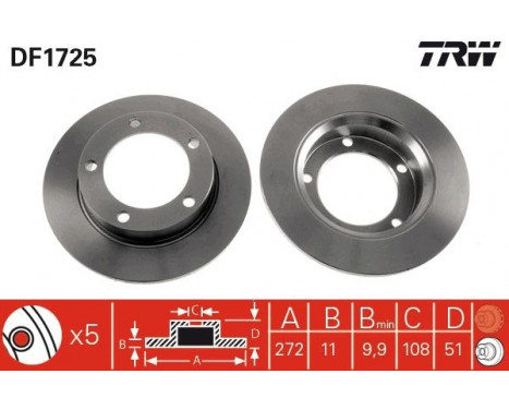 Brake Disc DF1725 TRW