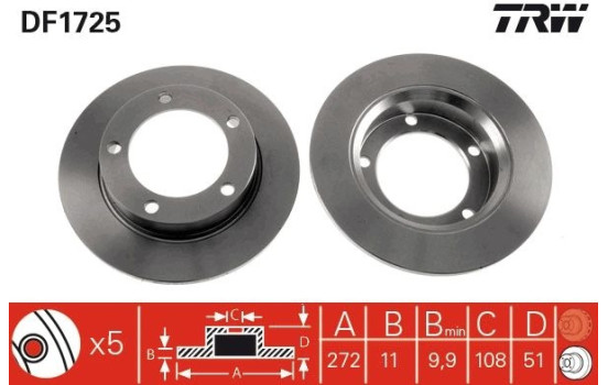 Brake Disc DF1725 TRW