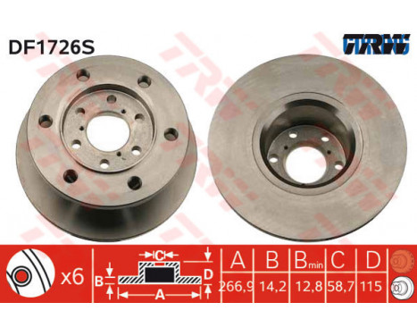 Brake Disc DF1726S TRW