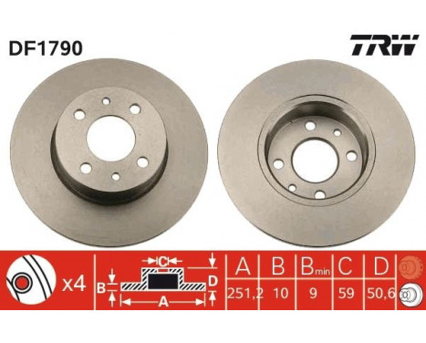 Brake Disc DF1790 TRW, Image 2