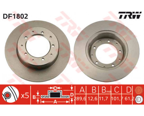 Brake Disc DF1802 TRW