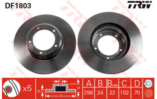 Brake Disc DF1803 TRW
