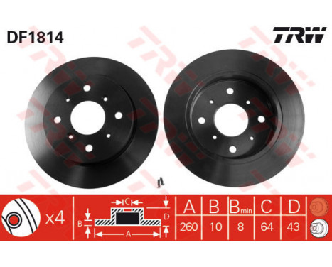 Brake Disc DF1814 TRW