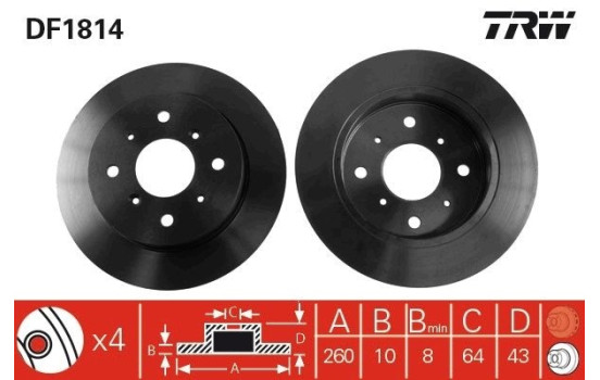 Brake Disc DF1814 TRW, Image 3
