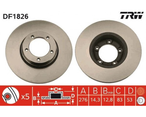 Brake Disc DF1826 TRW, Image 2