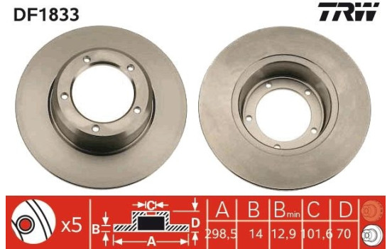 Brake Disc DF1833 TRW